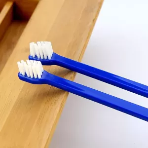 10 ks Účinné zubní kartáčky pro psy a kočky, modrý držák
