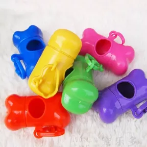 Dispenser na psí exkrementy s pytlíky ve tvaru kosti (oranžový)