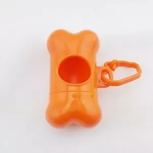 Dispenser na psí exkrementy s pytlíky ve tvaru kosti (oranžový)