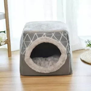 Uzavřený kočičí pelíšek pro čtyři roční období, vel.XL (Šedý)