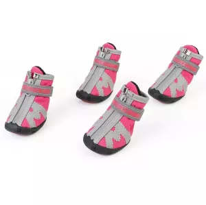 HCPET A1703 Pes Non-Slip Odolné Boty pro Štěňata Velikost 5 (Voděodolné Růžové)