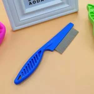 5 PCS hřebeny pro kočky a psy s jemnými zuby, nerezová ocel, délka: 14cm (modré)