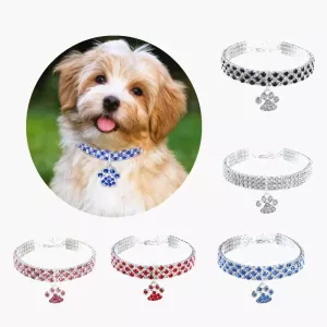 Obojek pro domácí zvířata Diamond Elastic, Velikost:M (Bílý) Obojek pro domácí zvířata Diamond Elastic, Velikost:M (Bílý)