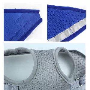 Nastavitelný polyesterový síťový reflexní vesta a vodítko pro psa, velikost: S (šedá)