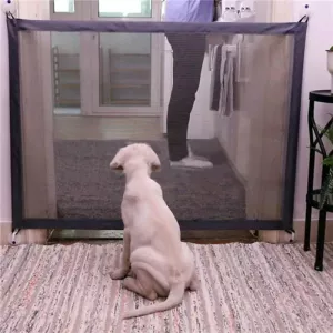 Skládací bezpečnostní dveře pro psy a kočky, 110cm x 72cm (černé)