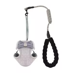 Bow Vest Typ Nastavitelný Vodítko pro Kočky (Šedé)