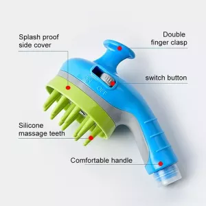 Pet sprcha s kartáčem a neklouzavým držadlem (modrá) Pet sprcha s kartáčem a neklouzavým držadlem (modrá)