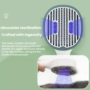 Hřeben na odstranění chlupů pro domácí zvířata s UV sterilizací (světle zelený)
