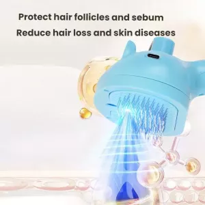 Pet Blue Light Antibacterial Spray Massage Knot Comb (Modrý)