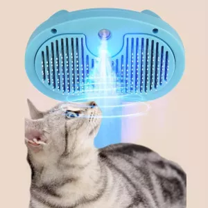 Pet Blue Light Antibacterial Spray Massage Knot Comb (Modrý)