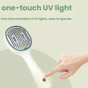 Hřebeny na odstraňování chlupů pro domácí mazlíčky s UV dezinfekcí (tmavě zelený)