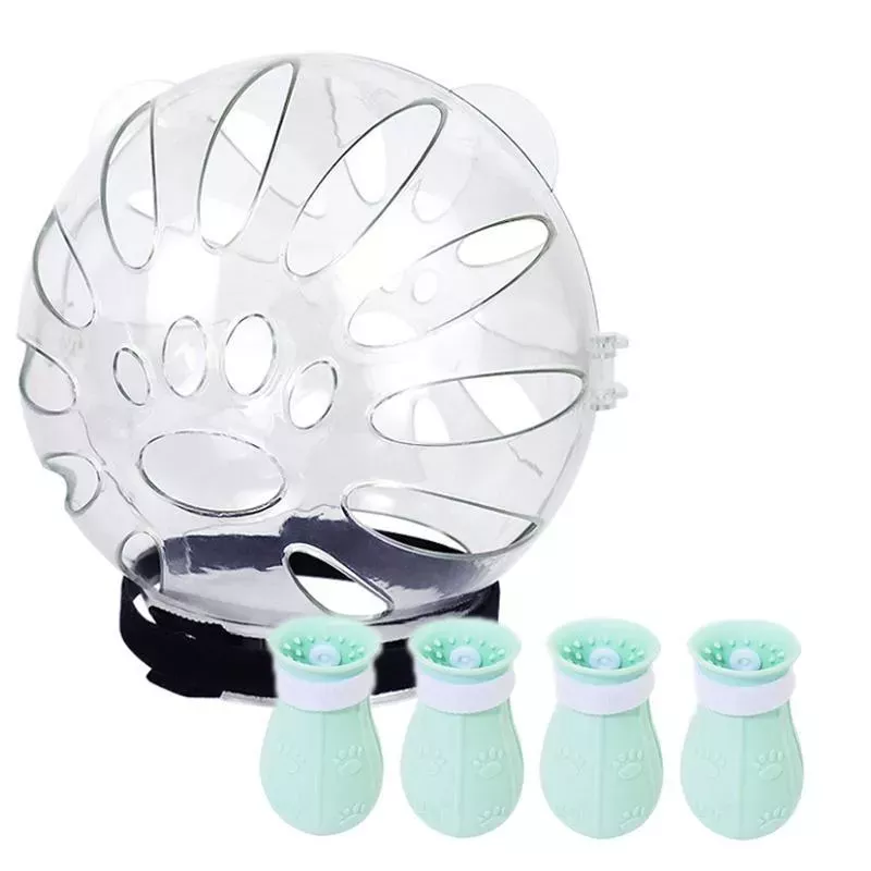 Obojek pro kočky Cat Space Hood Anti-Bite + druhá generace pokrývky nohou, barva: velká světle zelená Obojek pro kočky Cat Space Hood Anti-Bite + druhá generace pokrývky nohou, barva: velká světle zelená