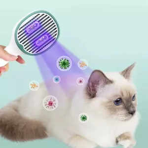 Hřeben na odstranění chlupů pro domácí zvířata s UV sterilizací (světle zelený)
