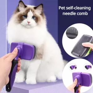 Kartáč pro péči o domácí zvířata - Pet Deshedding Brush pro kočky a psy, velikost S (žlutý)
