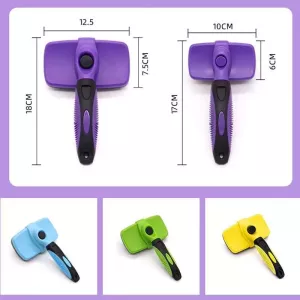 Kartáč pro péči o domácí zvířata - Pet Deshedding Brush pro kočky a psy, velikost S (žlutý)