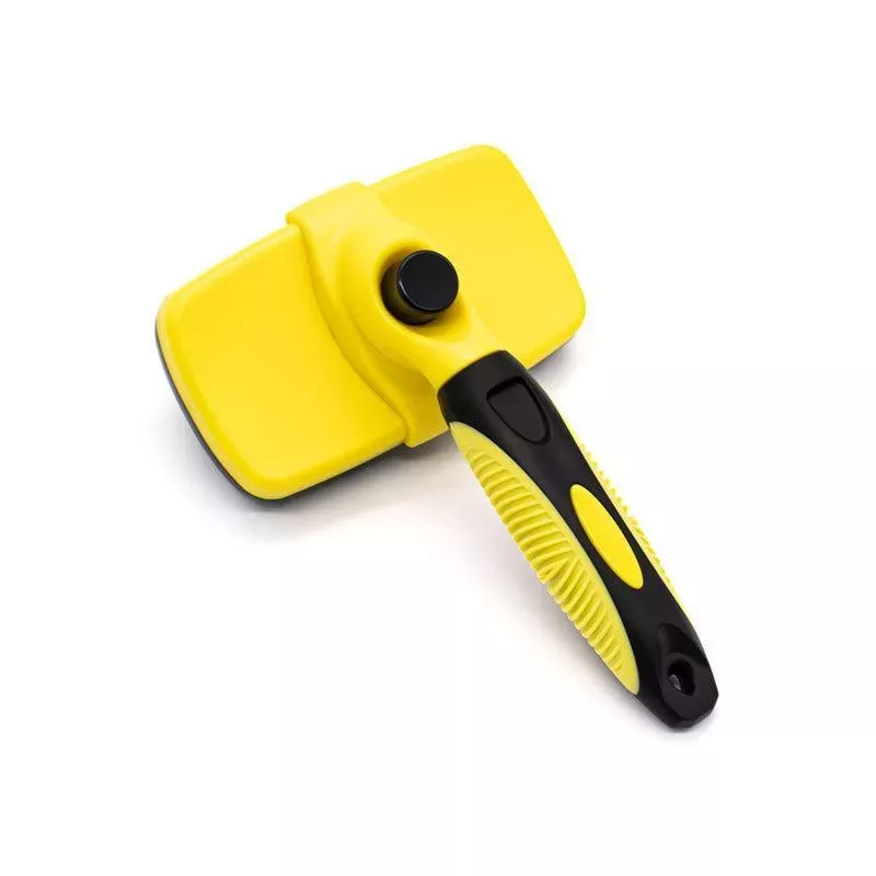 Kartáč pro péči o domácí zvířata - Pet Deshedding Brush pro kočky a psy, velikost S (žlutý)