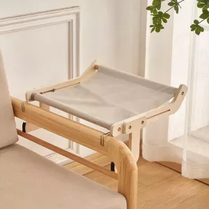 Dřevěné kočičí houpací lůžko na balkon - šedé