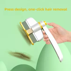Nástroj na odstranění srsti Pet Hair Removal Tool One Touch Rotating Fine Tooth Comb (Bílá Žlutá) Nástroj na odstranění srsti Pet Hair Removal Tool One Touch Rotating Fine Tooth Comb (Bílá Žlutá)
