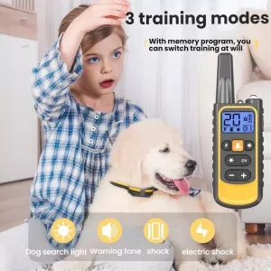 Ovládání štěkání psa na dálku s elektronickým obojkem, černé provedení