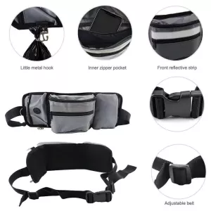 Pet Training Waist Pack Outdoor Fitness Dog Walking Bag (Šedá)