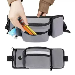 Pet Training Waist Pack Outdoor Fitness Dog Walking Bag (Šedá)