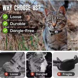 Voděodolné pouzdro pro AirTag s koženým obojkem pro domácí mazlíčky (černé) TopTechnology Voděodolné pouzdro pro AirTag s koženým obojkem pro domácí mazlíčky (černé) TopTechnology