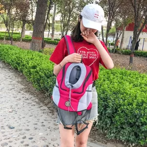Outdoor Pet Dog Carrier Bag - Dvoubarevný batoh pro psy, S (Černý)