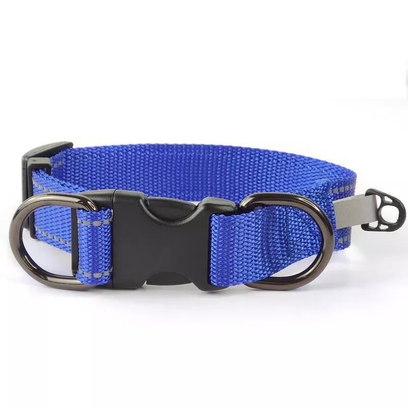 Reflexní obojek pro domácí mazlíčky Nylon Černá s přezkou, Velikost:S(Blue) TopTechnology