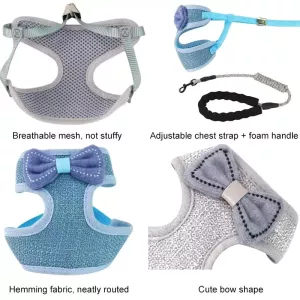 Nastavitelné vodítko pro kočky Bow Vest (šedé) TopTechnology Nastavitelné vodítko pro kočky Bow Vest (šedé) TopTechnology