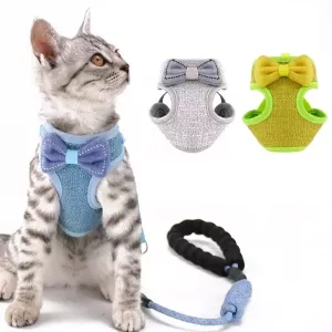 Nastavitelné vodítko pro kočky Bow Vest (šedé) TopTechnology Nastavitelné vodítko pro kočky Bow Vest (šedé) TopTechnology