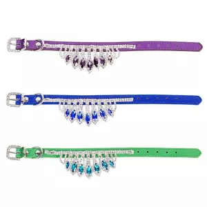 Obojek pro domácí mazlíčky s drahokamy M (fialový) TopTechnology Obojek pro domácí mazlíčky s drahokamy M (fialový) TopTechnology