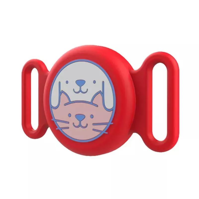 Ochranný silikonový obal pro AirTag na obojek domácího mazlíčka (Červený) TopTechnology