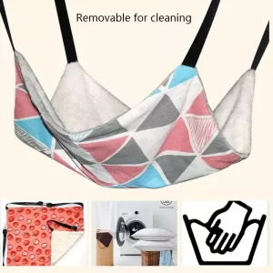 PE-160 Plátěný závěsný škrabací pelíšek pro kočky, velikost S (Růžová vítězná kočka) TopTechnology PE-160 Plátěný závěsný škrabací pelíšek pro kočky, velikost S (Růžová vítězná kočka) TopTechnology