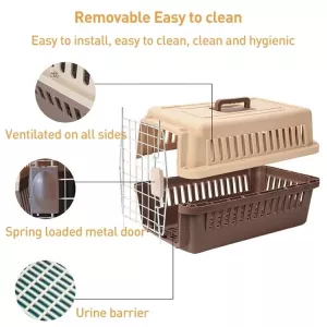 Přenosná cestovní klec pro kočky a malé psy Pet Aviation Box 48x32x30cm (Hnědá) TopTechnology Přenosná cestovní klec pro kočky a malé psy Pet Aviation Box 48x32x30cm (Hnědá) TopTechnology