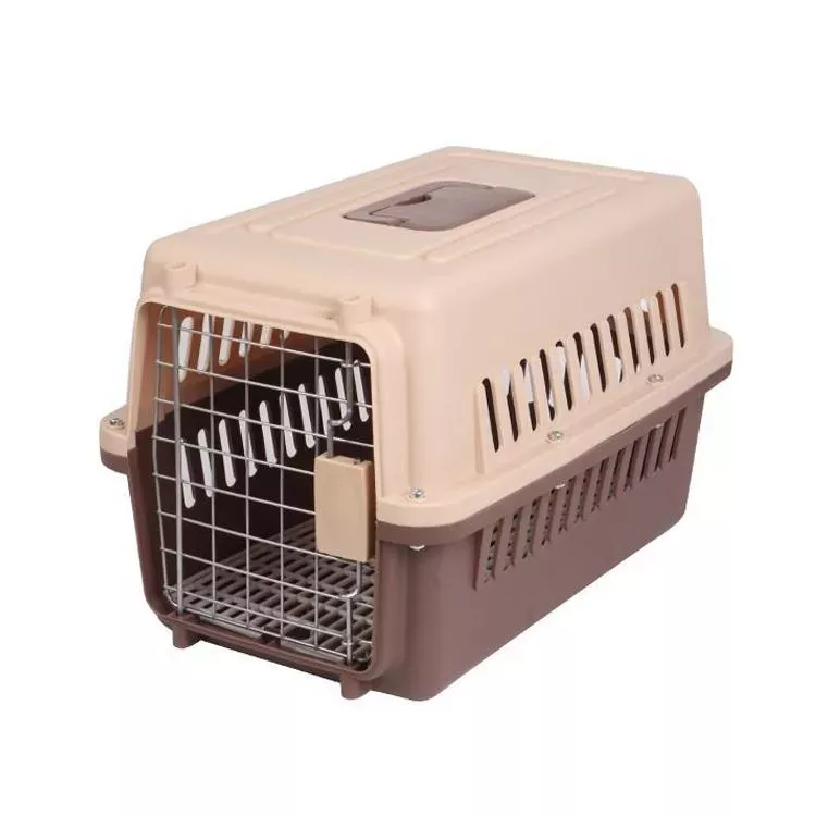 Přenosná cestovní klec pro kočky a malé psy Pet Aviation Box 48x32x30cm (Hnědá) TopTechnology