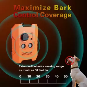 Ultrazvukový odstraňovač štěkání pro psy s 3 režimy (oranžový) TopTechnology Ultrazvukový odstraňovač štěkání pro psy s 3 režimy (oranžový) TopTechnology