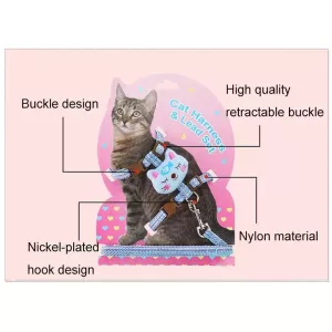 Vodítko pro kočky s nastavitelným designem a ochranou proti útěku, velikost L (šedé) TopTechnology Vodítko pro kočky s nastavitelným designem a ochranou proti útěku, velikost L (šedé) TopTechnology