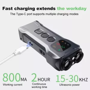 P9 Dvojité Ultrazvukové Odpuzovač Psů Dobíjecí Zařízení proti Štěkání s Barevným Displejem a LED Světlem (Černé) TopTechnology P9 Dvojité Ultrazvukové Odpuzovač Psů Dobíjecí Zařízení proti Štěkání s Barevným Displejem a LED Světlem (Černé) TopTechnology