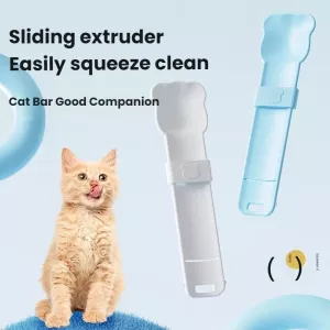 Pet Feeder Squeezes Cat Snack Tableware (Modrá) TopTechnology