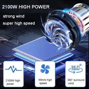 2100W vysoušeč psí srsti s variabilními otáčkami a vysavačem 220V EU Plug (Černý) TopTechnology 2100W vysoušeč psí srsti s variabilními otáčkami a vysavačem 220V EU Plug (Černý) TopTechnology