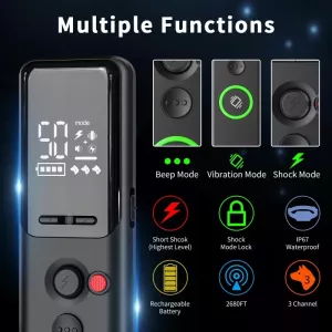 Color Screen Remote Control Pet Electric Shock Circular Dog Trainer (Černý) TopTechnology Color Screen Remote Control Pet Electric Shock Circular Dog Trainer (Černý) TopTechnology