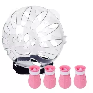 Obojek pro kočky Cat Space Hood Anti-Bite + druhá generace ochrany nohou, velký růžový