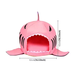 Teplý pelíšek pro psy a kočky - Shark House, S, růžový 42x42x42cm TopTechnology Teplý pelíšek pro psy a kočky - Shark House, S, růžový 42x42x42cm TopTechnology