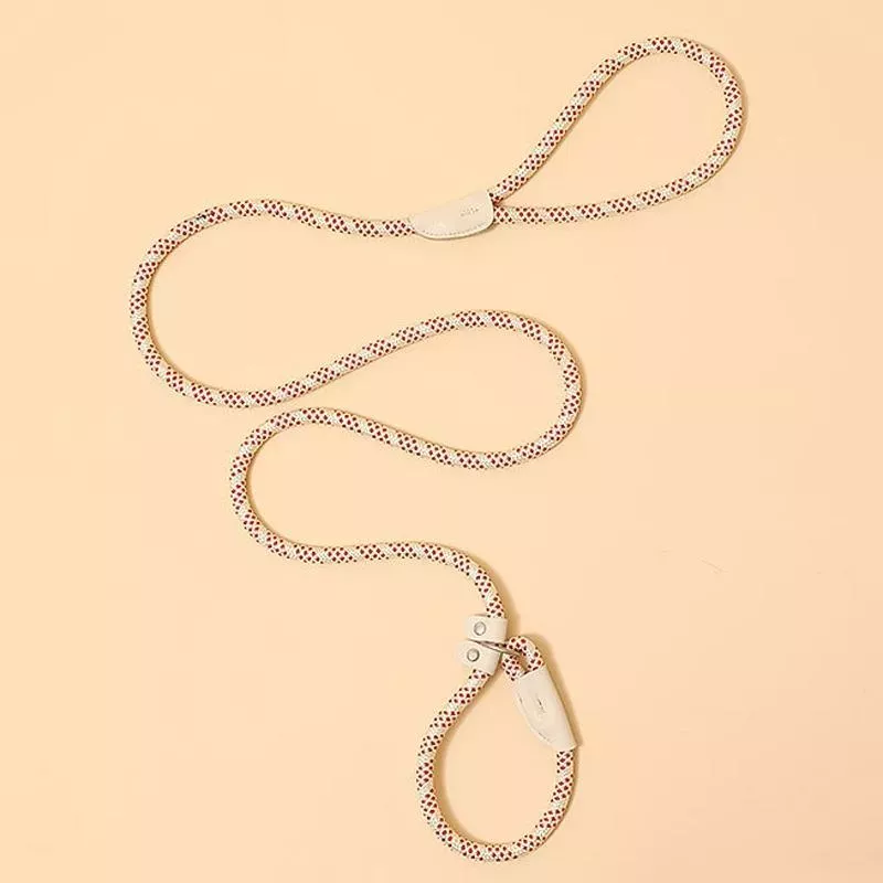 Vodítko pro psa 1.5m x 0.8cm s univerzálním bezpečnostním kováním (červené-bílé) TopTechnology