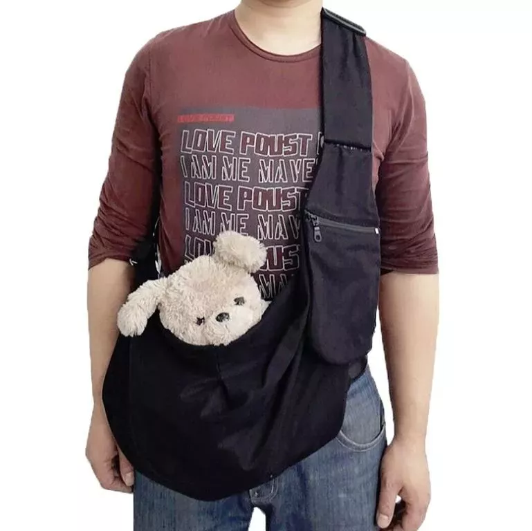 Batoh pro přenášení domácích zvířat s nastavitelným popruhem (černý) TopTechnology