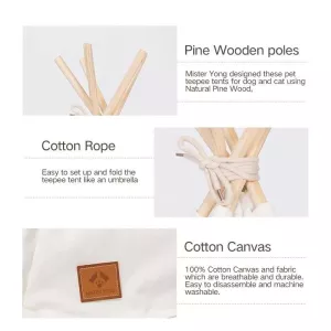 Bílý stan pro domácí mazlíčky pro malé a střední psy a kočky, skládací, s polštářem, velikost: malý 40×40×50cm TopTechnology Bílý stan pro domácí mazlíčky pro malé a střední psy a kočky, skládací, s polštářem, velikost: malý 40×40×50cm TopTechnology