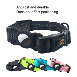 PUGGA GG1002 Polyester Dog GPS Device Protector Collar For AirTag - Velikost L (Tmavě šedá) TopTechnology PUGGA GG1002 Polyester Dog GPS Device Protector Collar For AirTag - Velikost L (Tmavě šedá) TopTechnology