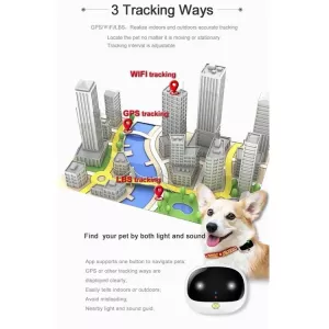 RF-V43 B Styl IP67 Vodotěsné GPS + LBS + WiFi Locator pro domácí mazlíčky (Černý) TopTechnology