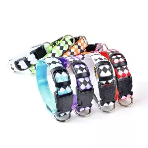 Obojek pro psy Led s motivem skotské kostky, dobíjecí, velikost L (červený) TopTechnology Obojek pro psy Led s motivem skotské kostky, dobíjecí, velikost L (červený) TopTechnology