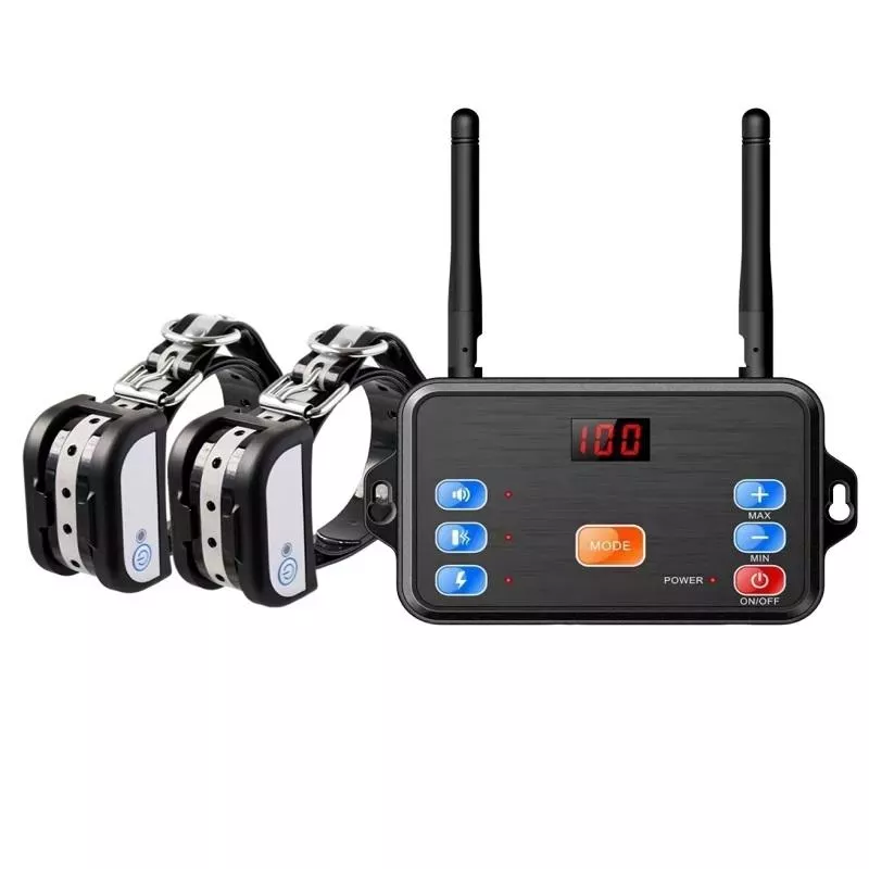 2 v 1 Bezdrátový plot pro psy s kontrolou štěkání - chytrý trenér pro psy (Sada: 1 pro 2) TopTechnology